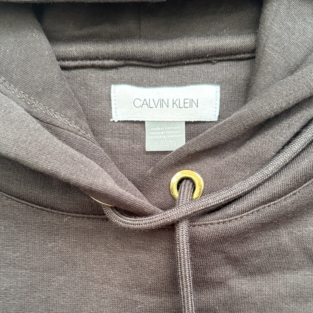 Calvin Klein Brown Hoodie with Gold Eyelets - Picture 2 of 7
